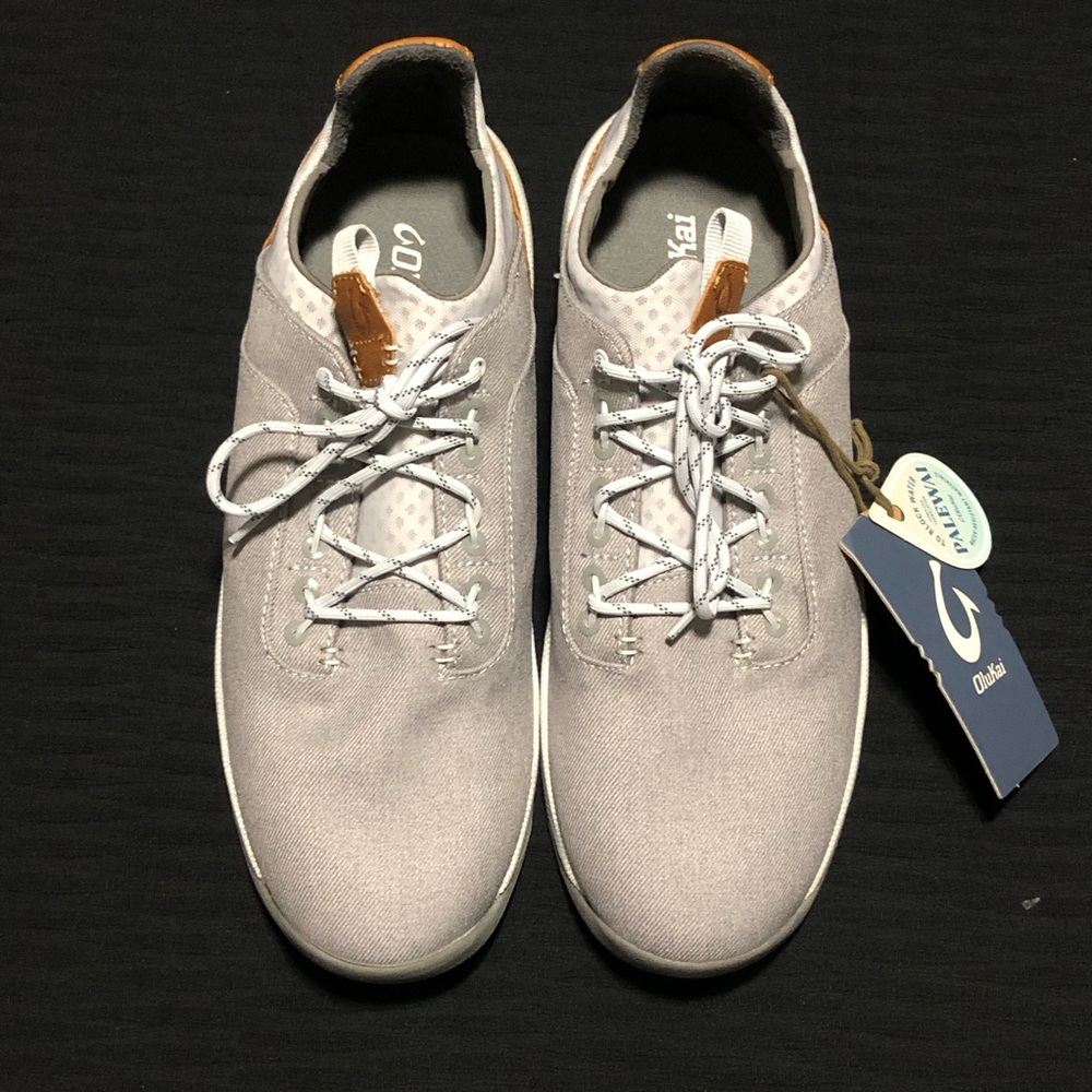 Olukai Men's Nanea Li Sneakers, Size 10.5, Pale Grey/Vapor, 10485-PGVP, NEW